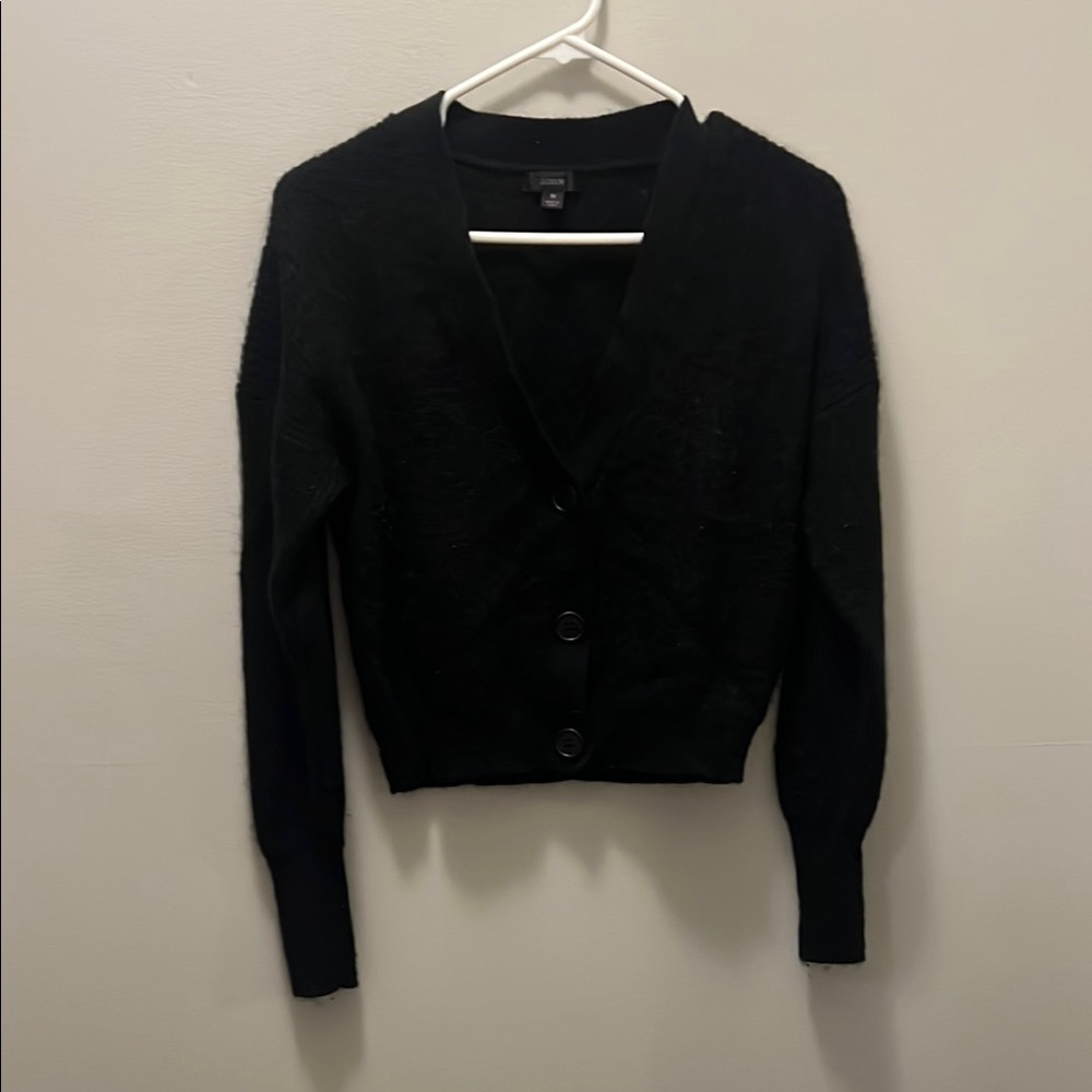 J. Crew Black Cardigan Sweater V-Neck Knit